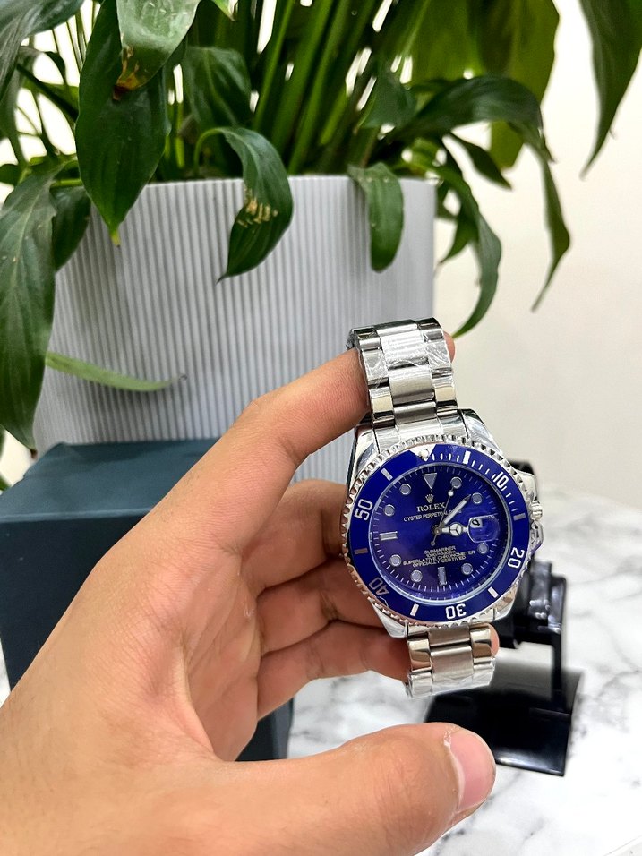 Rolex Modern Klasik Mavi Erkek Saat - Görsel 2