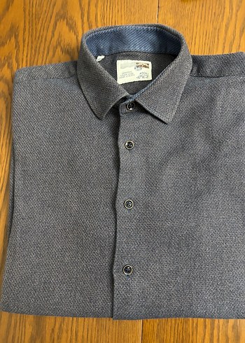 Kığılı Gri Denim Erkek Gömlek %100 Pamuk