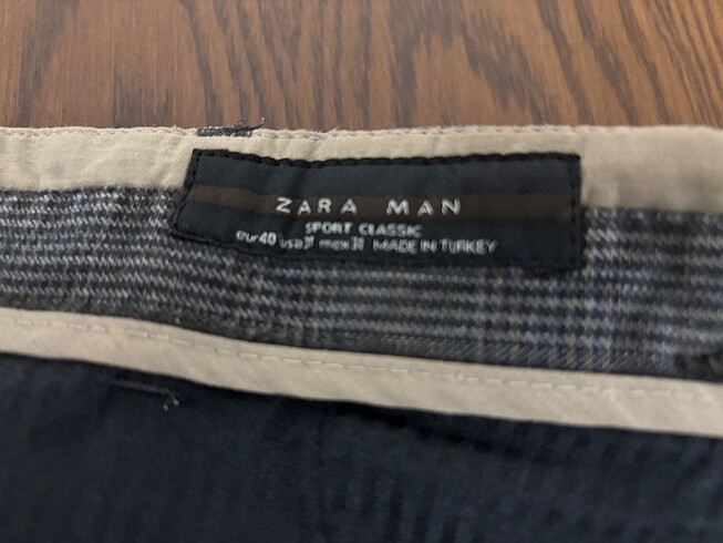Zara Zara Man Gri Ekoseli Pantolon