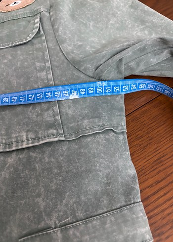 xl Beden kahverengi Renk Ayıcık Desenli Kapüşonlu Uzun Kot Ceket