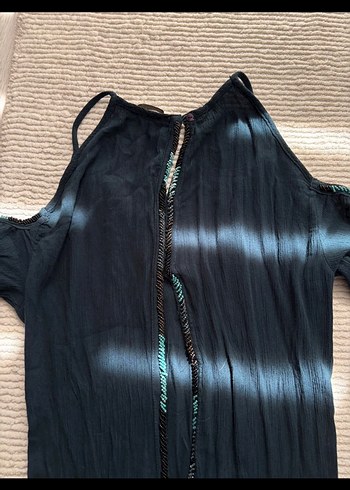 Pull and Bear Uzun Belden Bağlamalı Bohem Elbise