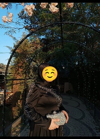 42 Beden siyah Renk Taşlı abiye