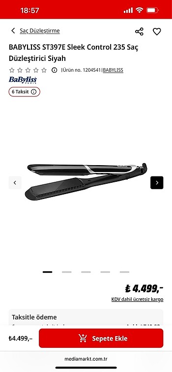 Babyliss düzleştirici