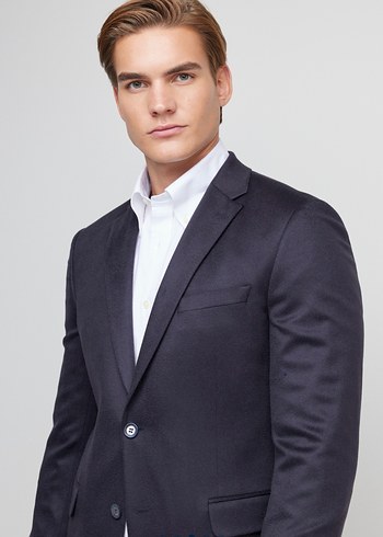 % 100 Kaşmir Lacivert Erkek Ceket - Görsel 2