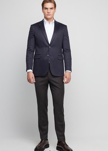 % 100 Kaşmir Lacivert Erkek Ceket - Görsel 3