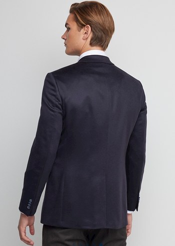 % 100 Kaşmir Lacivert Erkek Ceket - Görsel 5