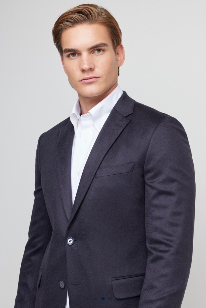 % 100 Kaşmir Lacivert Erkek Ceket - Görsel 2