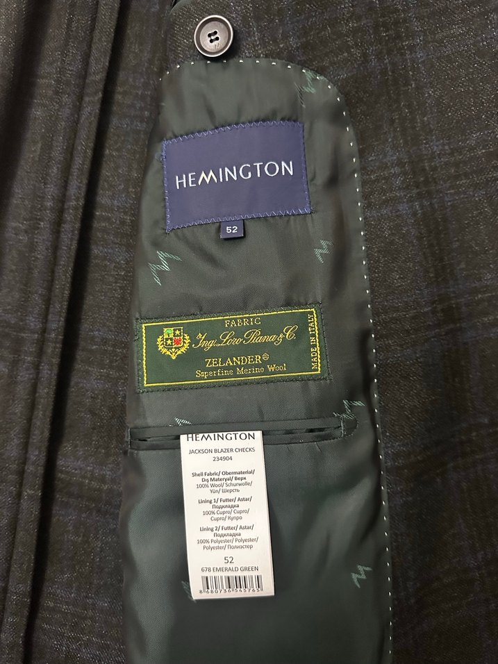 Hemington Lacivert - Yeşil Ekose Desenli Erkek Ceket - Görsel 5