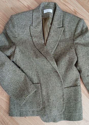 yeşil Düğmeli Kadın Blazer Ceket