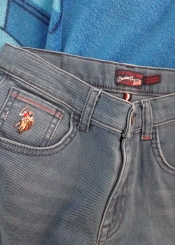 U.S Polo Assn. Gri Mavi Batik Desenli Erkek çocuk Pantolon