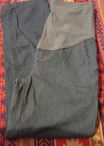 Gri Bol Kesim Hamile Kot Pantolon