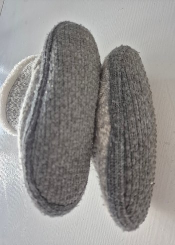Çocuk Gri Örgü Sıcak Terlik - Görsel 4