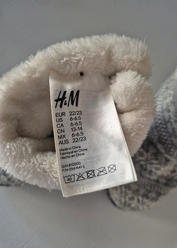 Çocuk Gri Örgü Sıcak Terlik - Görsel 3