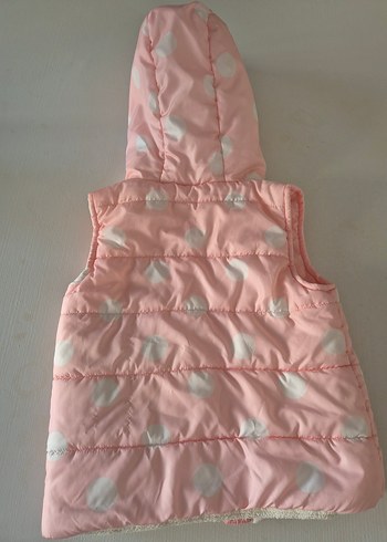 Kız Çocuk Kapüşonlu Pembe Yelek - Görsel 2