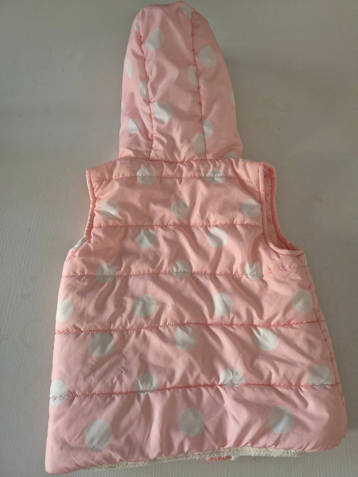 Kız Çocuk Kapüşonlu Pembe Yelek - Görsel 2