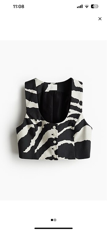 hm zebra desenli crop bluz