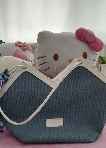 Mavi Fermuarlı Kadın Omuz Çantası - Görsel 4