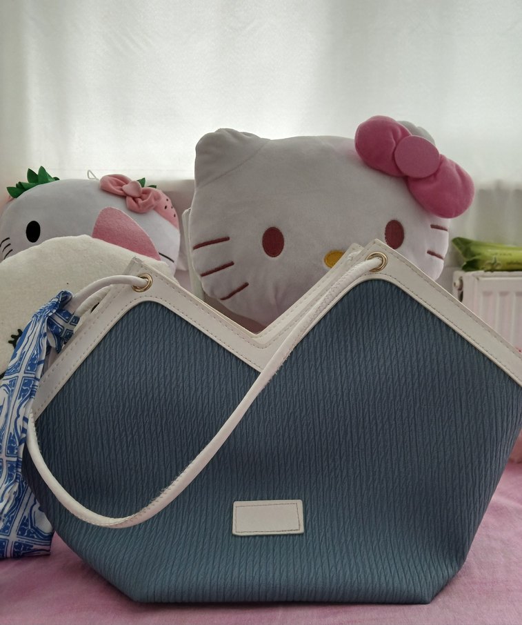 Mavi Fermuarlı Kadın Omuz Çantası - Görsel 4