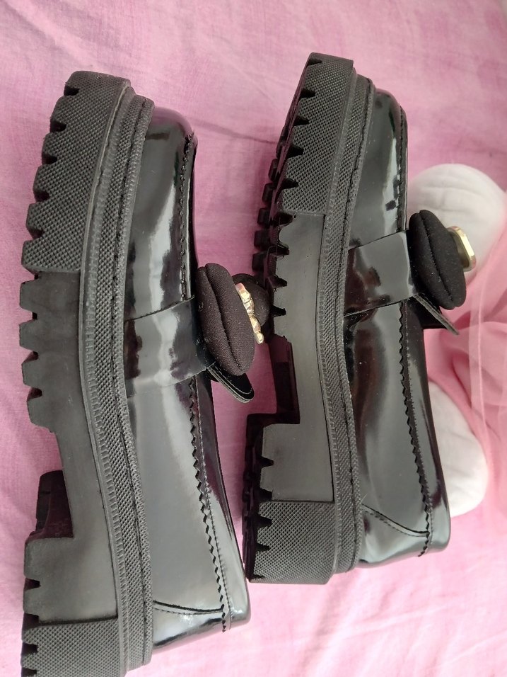 Siyah Parlak Tokalı Kadın Loafer - Görsel 2