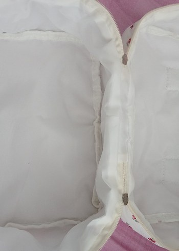 Pamuklu Beyaz Kiraz Desenli Makyaj Çantası - Görsel 5