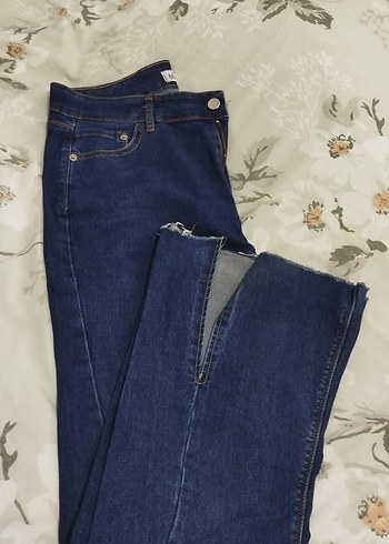 Diğer Koyu Mavi Yuksek Bel Denim Jean