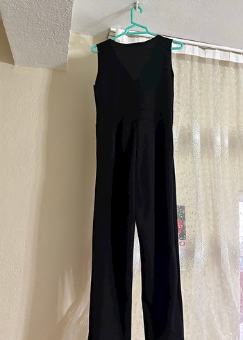 Siyah Kemerli Uzun Kadın Tulum - Görsel 2