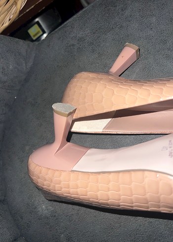 Bej Yılan Desenli Stiletto Topuklu Kadın Ayakkabı - Görsel 4