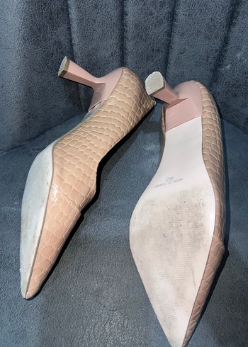 Bej Yılan Desenli Stiletto Topuklu Kadın Ayakkabı - Görsel 5