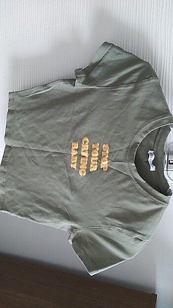 m Beden yeşil Renk Crop bluz