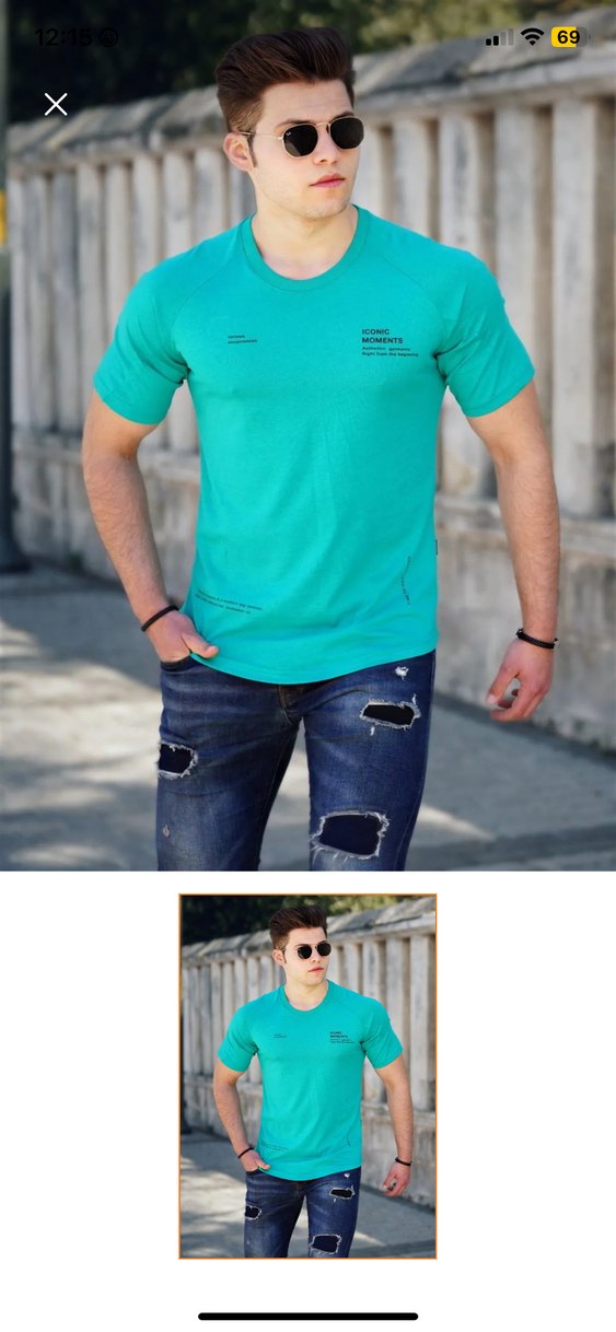 Turkuaz Erkek Oversize Tişört - Görsel 3