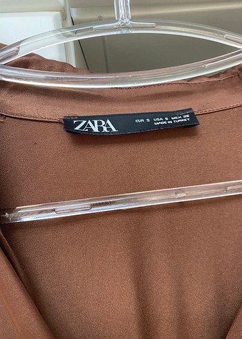 Kahverengi V Yaka Mini Kadın Elbise - Görsel 4