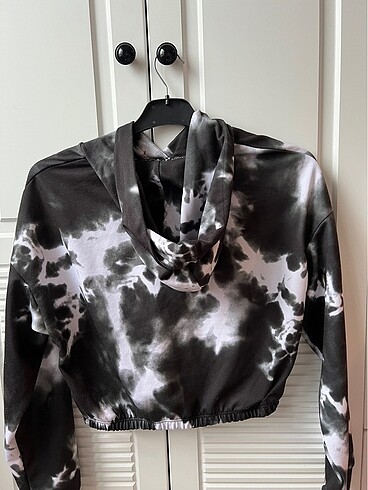 Diğer Batik desen crop sweatshirt