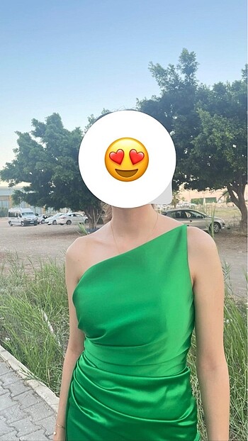 Diğer Yeşil saten abiye elbise