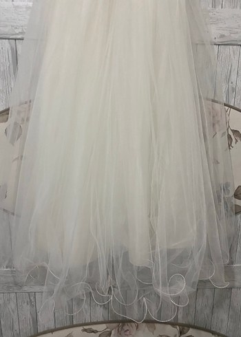 Mavi Uzun Fırfırlı Abiye Elbise ve gelinlik - Görsel 7