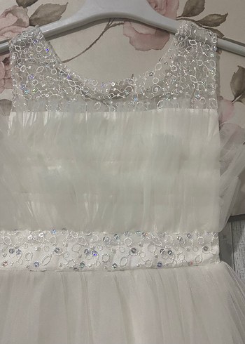 Mavi Uzun Fırfırlı Abiye Elbise ve gelinlik - Görsel 5