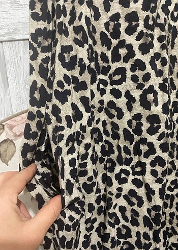 Leopar Desenli Uzun Bohem Elbise - Görsel 2