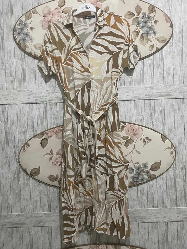 Leopar Desenli Uzun Bohem Elbise - Görsel 4