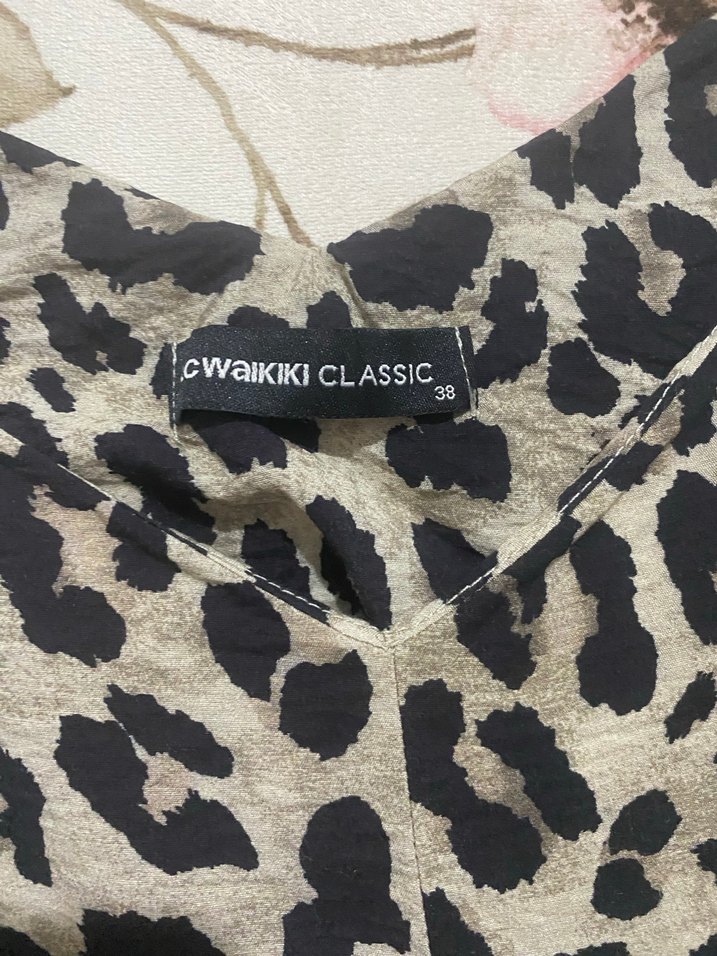 Leopar Desenli Uzun Bohem Elbise - Görsel 3