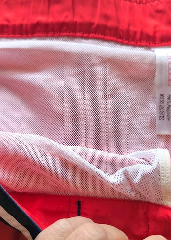 Fermuarlı Kırmızı Erkek Yüzme Şortu - Görsel 2