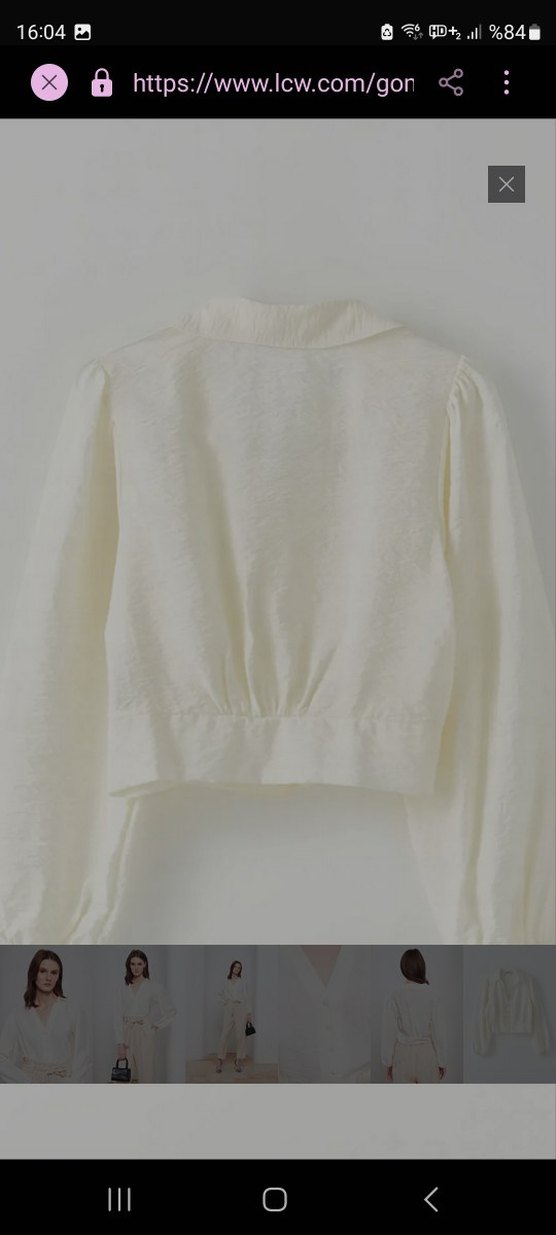 Düğmeli Beyaz Keten V Yakalı Kadın Gömlek - Görsel 2