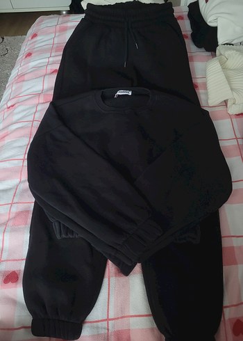 Kadın Siyah Rahat Kesim Eşofman Takımı - Görsel 2