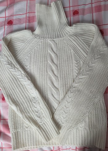 Batik Beyaz Bohem Balıkçı Yaka Triko Kazak - Görsel 3