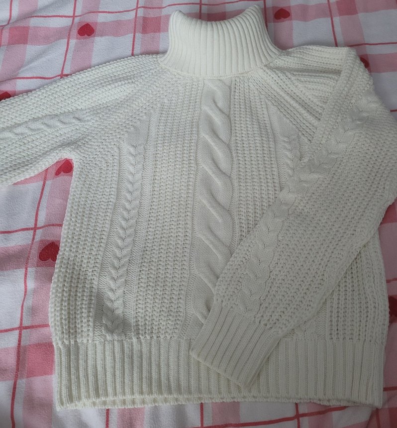 Batik Beyaz Bohem Balıkçı Yaka Triko Kazak - Görsel 2