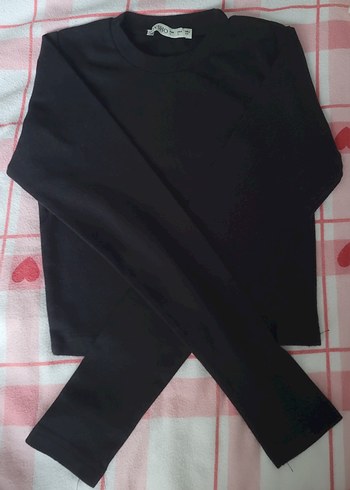 Siyah Uzun Kollu crop - Görsel 2