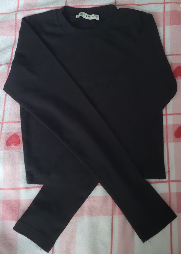 Siyah Uzun Kollu crop - Görsel 2