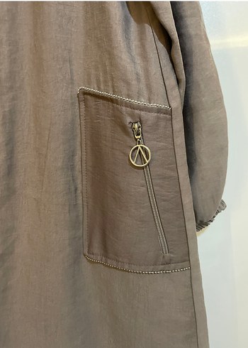 İpek kupra mevsimlik kap pardesü - Görsel 4