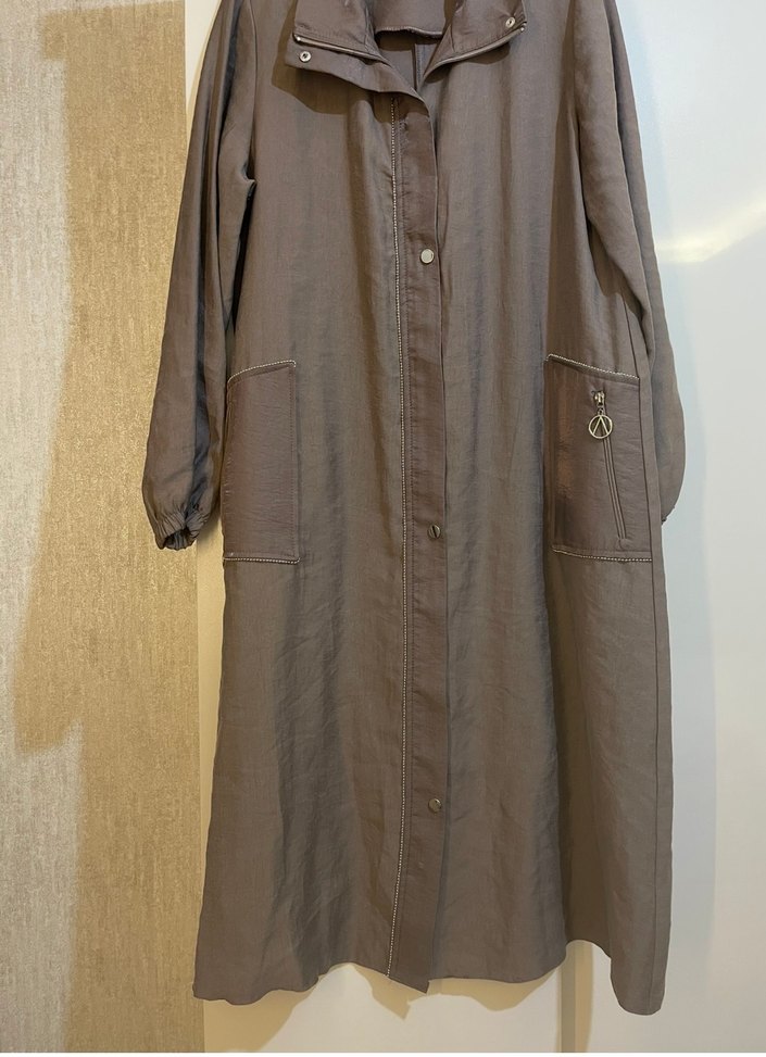 İpek kupra mevsimlik kap pardesü - Görsel 5