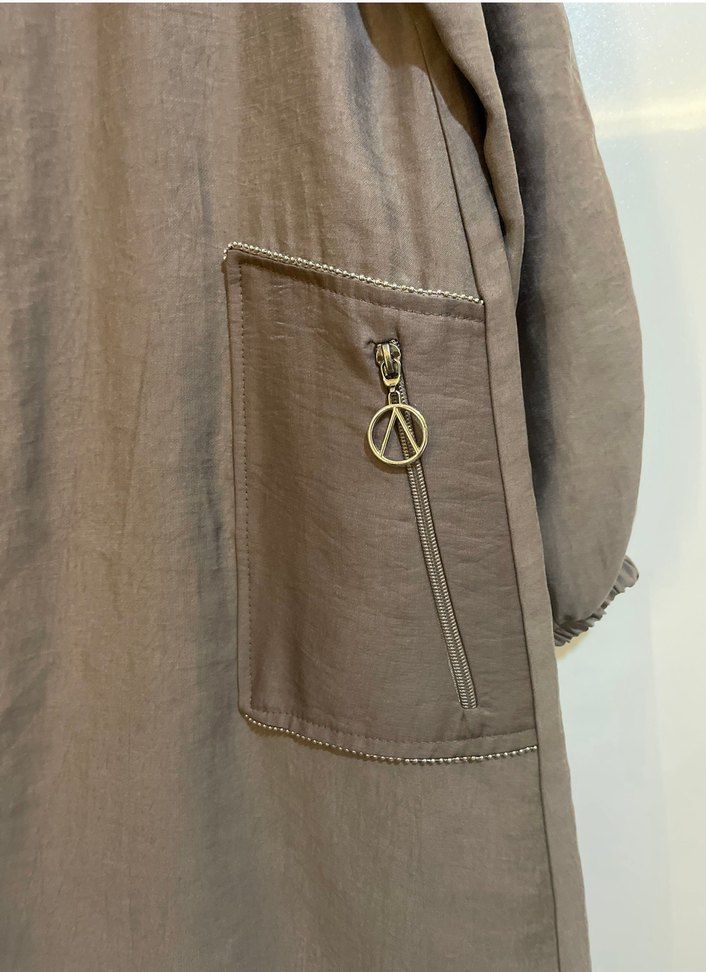 İpek kupra mevsimlik kap pardesü - Görsel 4