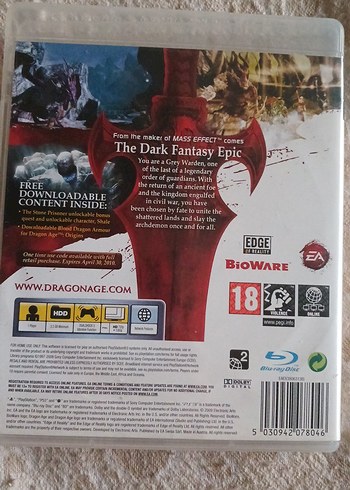 Beden Dragon Age: Origins PS3 Oyunu