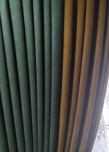 Haki Modern Klasik Düz Fon Perde - Görsel 10